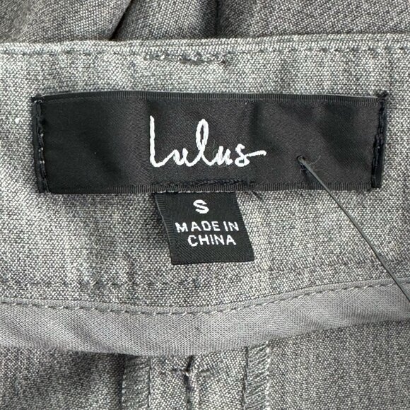 Lulus Gray Tailored Dress Pants Wide Leg Split Hem Trousers Work Career Womens S - Picture 3 of 8